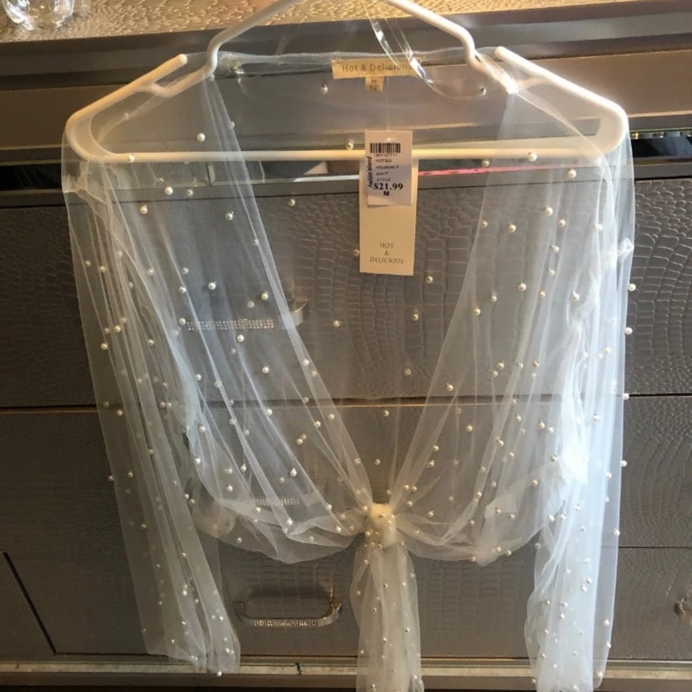 White Mesh Top - Picture 2 of 3